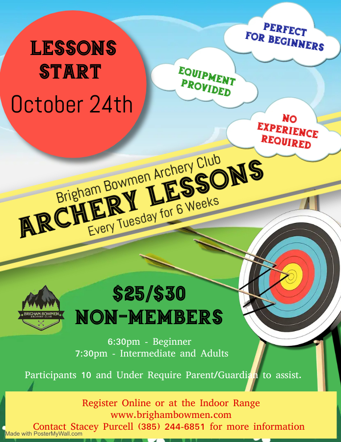 Archery Lessons 2023 Brigham Bowmen Archery Club
